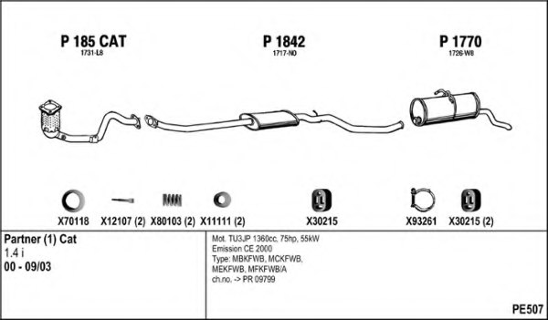 FENNO PE507 Exhaust System
